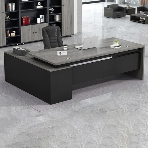 Dounian boss desk office desk president desk can be customized 1.8 meters 2 meters double cabinet executive desk office furniture manager table dark walnut total length 180 + width 80 + side cabinets