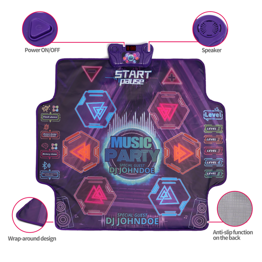 YUNYA MUSIC DANCANT COUVERTURE COUVERTURE DE JEUX ENFANTS LES BARCHETS ET FILLES MAISONS Machine de danse sans fil 3 à 6e cadeau d'anniversaire 8 Mise à niveau Six Arrows Glowing Dancing Couverture - Mecha Model