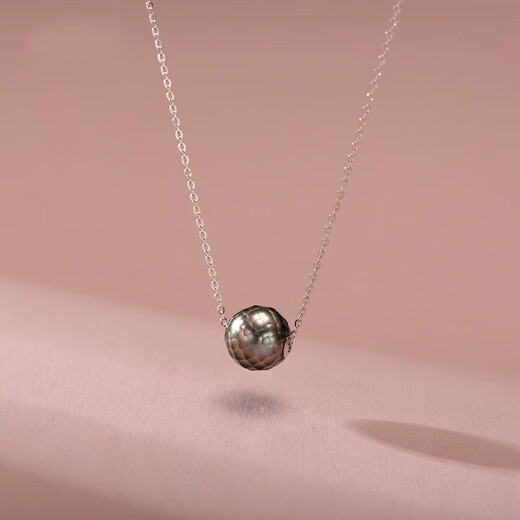 MHFDO black pearl necklace pendant single passepartout design necklace 18K gold black beauty jewelry army green jewelry army green