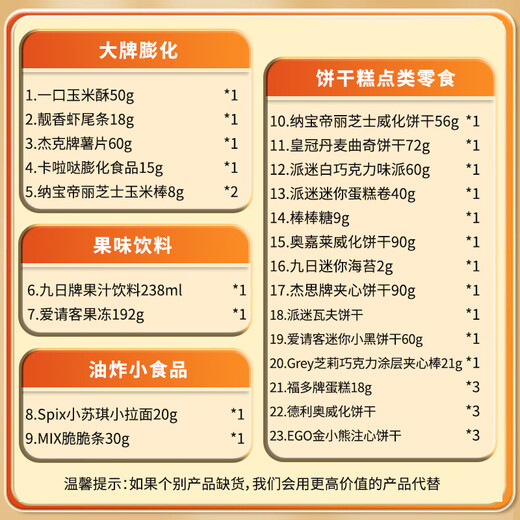 Pai Mi Snacks Gift Pack, pure imported snack food, gives your girlfriend a full box of giant New Year's Day gift packs as a New Year's gift for adults.