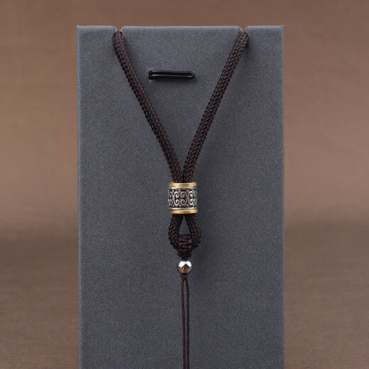 Minamiuri pendant lanyard thickened hand-knitted necklace pendant rope men's jade brand safety buckle jadeite pendant Pixiu pendant with rope adjustable black