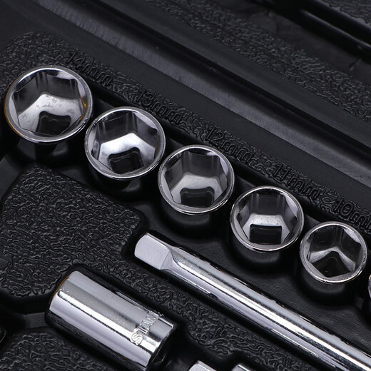 史丹利（STANLEY）35件6.3mm公制套筒棘轮扳手工具箱套装小飞汽修快速套筒扳手组套 94-691-22