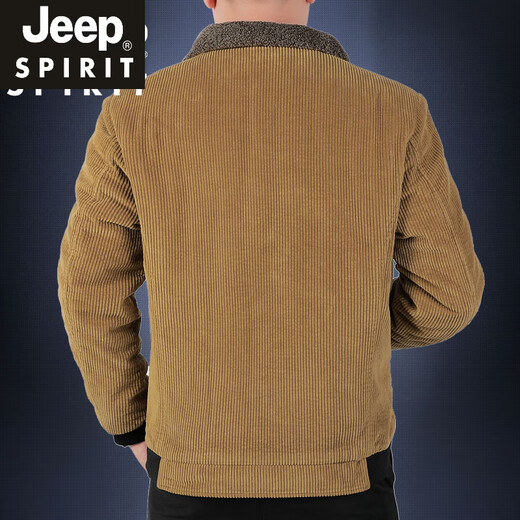 Jeep Spirit Lapel Jacke für Männer reine Baumwollcordwäsche -Baumwolljacke für Männer Herbst und Winter Lose verdickte Baumwolljacke für Männer Winterjacke für Männer neue Produkte 6630 gelb m -110jin [Jin gleich 0,5 kg]