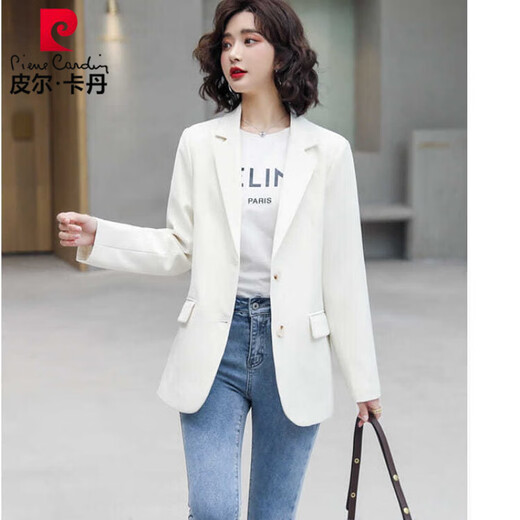 Pierre Cardin Small Blazer Women's 2025 Spring and Autumn New Style Small Korean Style Versatile Professional Casual Internet Celebrity Street Suit Black M Size Recommended 92-104 Jin Jin is equal to 0.5 kg