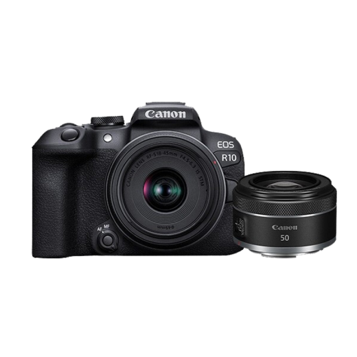 
Canon Canon r10 micro single camera APS-C format Home travel EOS R10 vlog digital camera 4K lightweight small R10+18-45+RF50 F1.8 dual lens set Package one [including basic accessories, get another 699 yuan gift