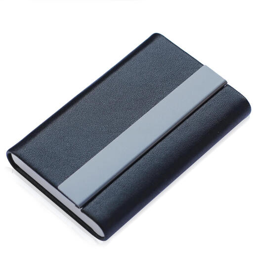 Caja de tarjetas de negocios para negocios para hombres Microfibra de microfibra Rips de tarjetas de visita resistente a la ropa para hombres Mujerías de tarjetas de visita de alta gama para hombres con elegante tarjeta de presentación de negocios negro alrededor de 23 piezas