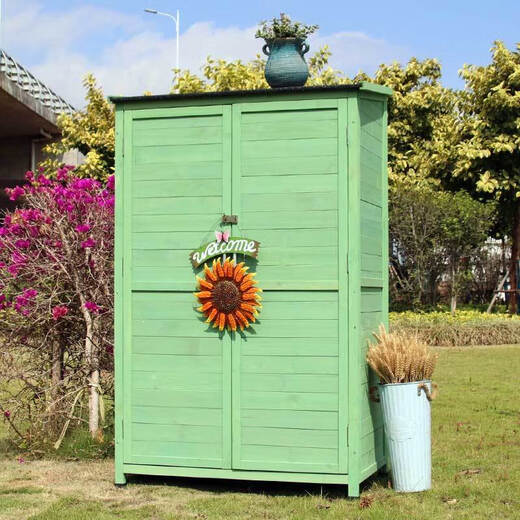 Qiujia outdoor waterproof sunscreen courtyard storage cabinet garden tool room balcony storage cabinet garden miscellaneous items A gray 695*5201420mm