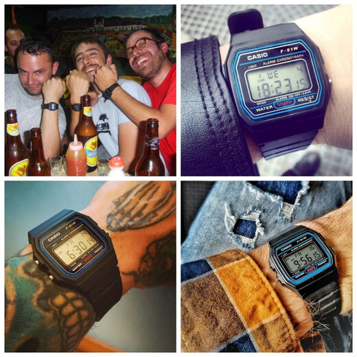 Casio Watch Fashionable Simple Retro Small Square Trendy Sports Versatile Electronic Watch Student Watch Examination Watch F-91W-1 Recommended by the Store Manager