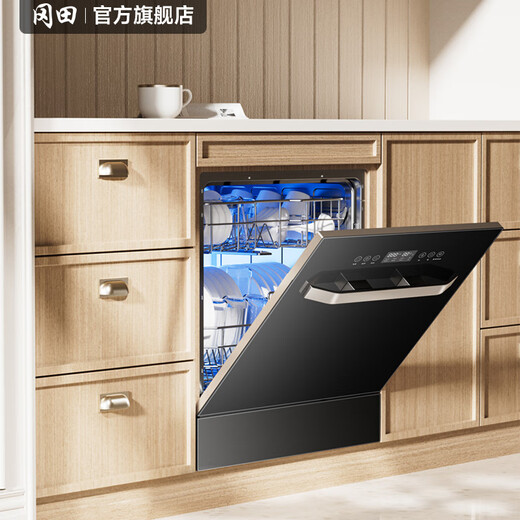 Okada (Japan) dishwasher with disinfection cabinet all-in-one home fully automatic dishwasher embedded desktop dual-purpose washing, disinfecting and drying integrated dishwasher independent large capacity Q1-13 set丨Hot air drying UV sterilization