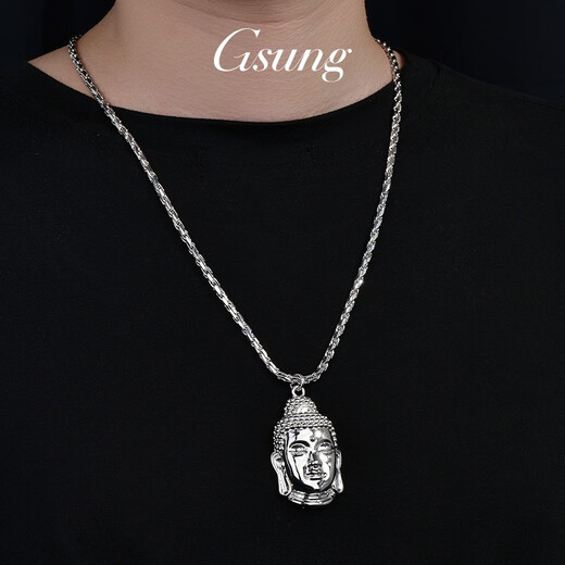 GsunG platinum Buddha head pendant PT950 Buddha head women's hangtag three-dimensional men's platinum Buddha hangtag. Priced by gram. Contact before bidding.