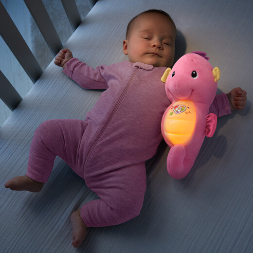 Fisher-Price Little Seahorse baby toy to soothe baby to sleep - new version of sound and light soothing Seahorse (pink) GCK80