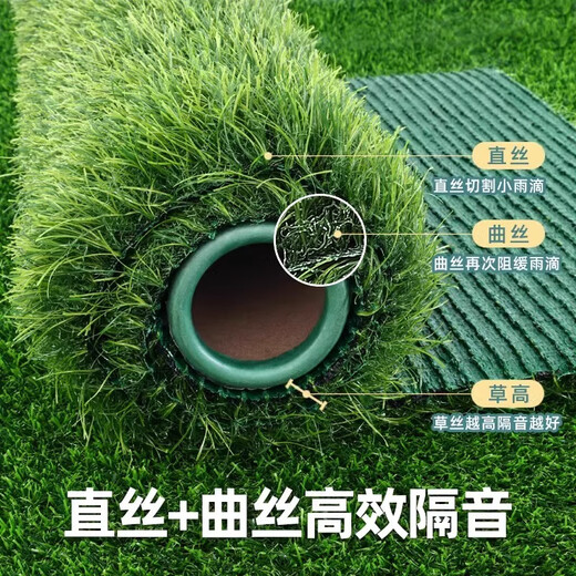 Qingya awning silencer mat silent air conditioner outdoor unit anti-drip lawn soundproof cotton iron awning roof balcony rainproof 3cm encrypted silencer grass (1 meter wide * 10 meters long)