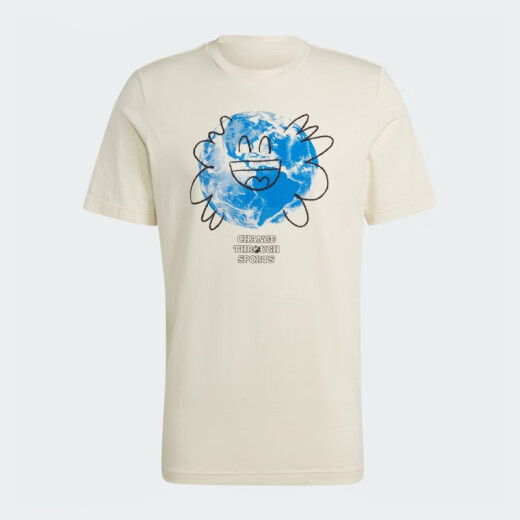 adidas men's clothing sports and casual trends, fashionable, comfortable and breathable round neck short-sleeved T-shirt CV6335 HY1343 S