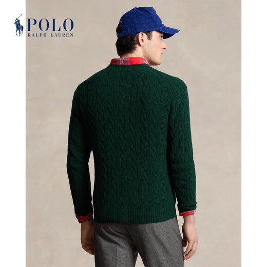 Polo Ralph Lauren Men and Women Classic Standard Edition Cable Knitted Knitted Sweater RL15909 300-Green L