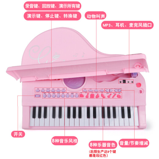 Ozhijia children's electronic keyboard early education educational toys dream small piano beginners music instrument with microphone children's toys girls toys birthday gifts
