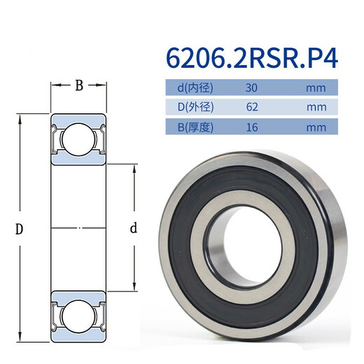 Roulement importé allemand 6201, haute vitesse, 6202 6203 6204 6205 6206 ZZRS 6206RS/P4, couvercle en caoutchouc, autres