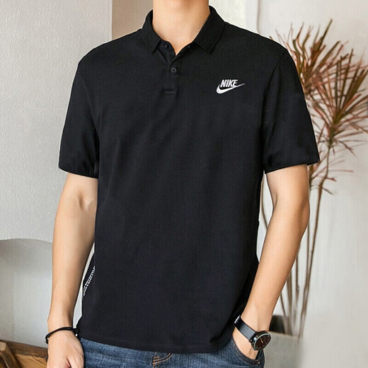 耐克（NIKE）男子运动套装 25夏季新款时尚棉质休闲短袖高尔夫POLO衫梭织短裤 黑/FN3895-010+DH7161-010 S/165