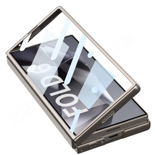 Geeignet für Samsung Zfol6 Mobiltelefon Hülle Klappbildschirm Dünne Business Plain Leder Card Bag Herrenabdeckung Anti-Fall-Handy-Schutzhülle Cover [Shell Film] Kartenbeutel-Lengshanhui