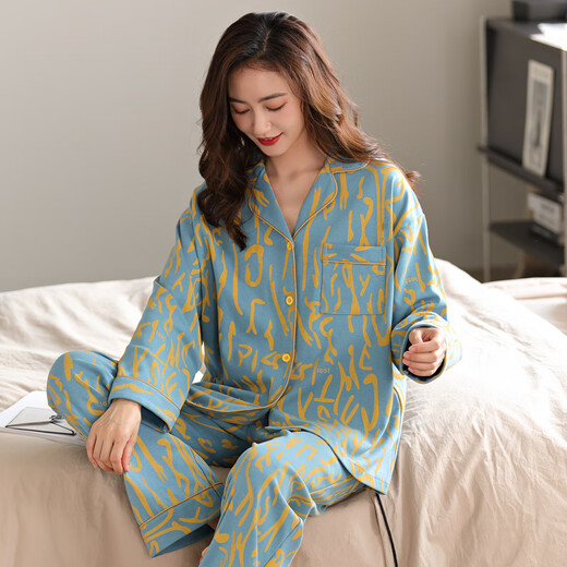 
Three gun pajamas for women in spring and autumn pure cotton long-sleeved fashionable home clothes can be worn on the outside in autumn. Sweet and fashionable casual cotton set 9227# XL women (recommended 120-140Jin [Jin equals 0.5 kg])