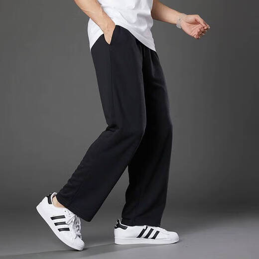 阿迪达斯（adidas）男裤运动裤子男 2025冬季新款休闲裤加绒保暖耐磨透气 GK9273/针织直筒/白标 2XL