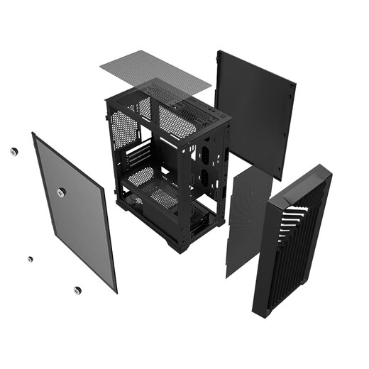 Wanjia Organ MATX Computer Case Desktop 240 Water-cooled Case Glass Side Transparent Game Host Case Supports Long Graphics Card Dustproof/Backline/Independent Power Supply Chamber Organ Black Single Case