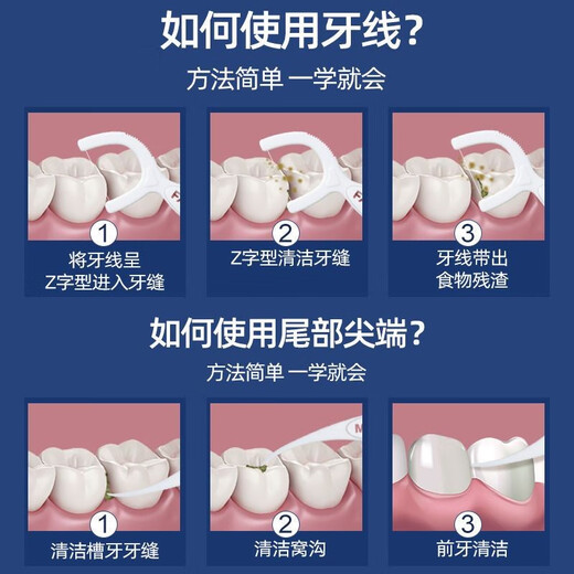 牙县令牙线棒超细高分子细滑一次性牙签牙线便携牙线盒牙线签包装随机发 4盒/200支【高强韧性】