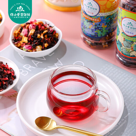 Jasmine Tong Jasmine Tong Handmade Tea Cake Shop European Style Flowered Tea Dried Fruit Rosella Flowered Tea Xiamen Gulangyu Flowered Tea Canned Tea Strawberry Flavor 1 Bottle