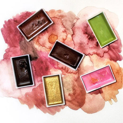 Wu Zhu (KURETAKE) Yancai Danmei single solid watercolor pigment professional art beginner students use Chinese painting pigment ink painting ancient style and bright yellow MC21-40