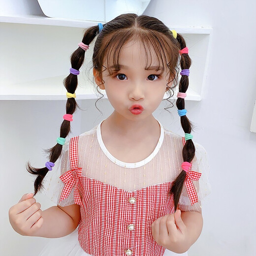 Gardenia Blossoms 100 pcs children's seamless hair ties rubber bands for little girls that won't hurt their hair baby hair ties 100 pcs macaron color children's hair ties