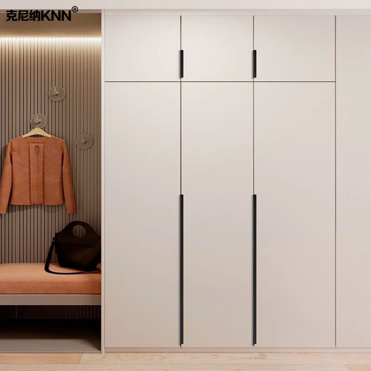 KNN (KNN) Porte d'armoire sans poignée invisible Horaire simple de l'armoire simple du tiroir à bord noir armoire armoire cachée
