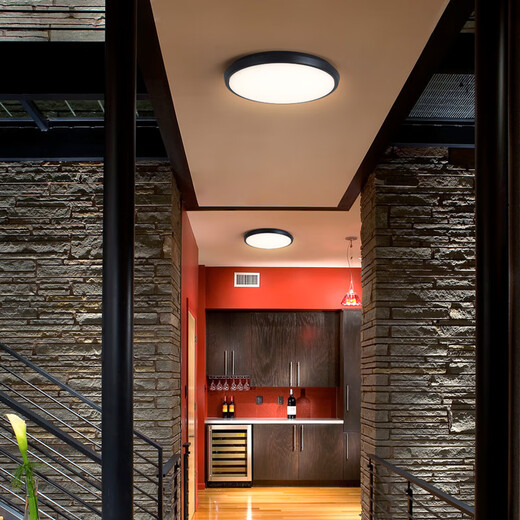 Miaopule outdoor light eave light outdoor ceiling light outdoor door head ceiling light waterproof ceiling light courtyard pavilion yard lighting 36w sand black warm light