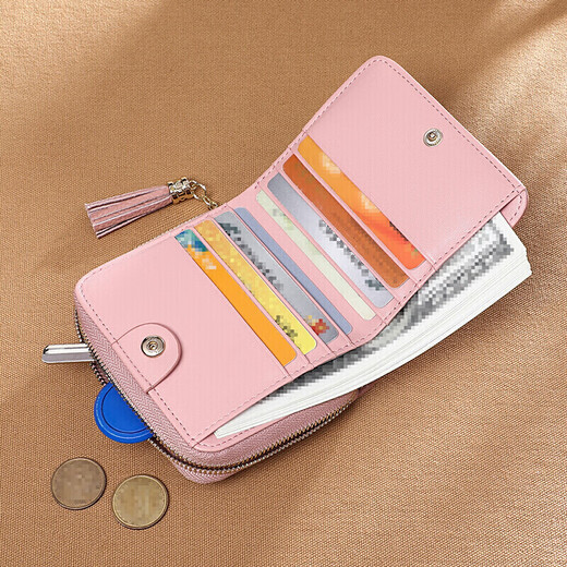 viney first layer cowhide short women's wallet student folding coin purse large capacity wallet wallet female light luxury document bag