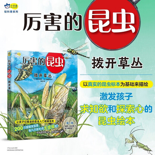 
Awesome insects Pull apart the grass. Based on real insect specimens, clearly show the appearance of various insects. 4-8 years old Popular Science Encyclopedia Enlightenment Picture Book 9787556265701