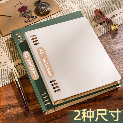 A5/120-Seite ist nicht schlecht für die Handhorizontallinie Retro Shell Abnehmbares 8-Loch-Locker-Blatt-Notizbuch kann durch Index Seite Postgraduierten-Aufnahmeprüfung Hausaufgaben Buch rot 1389 B5/120 Page Green ersetzt werden