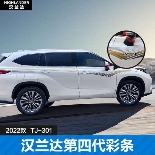 Suitable for 15-22 new Highlander body color strips special car waistline pull-up stickers fourth generation Toyota modified Highlander body color strips fourth generation-22 models-TJ-301-imported