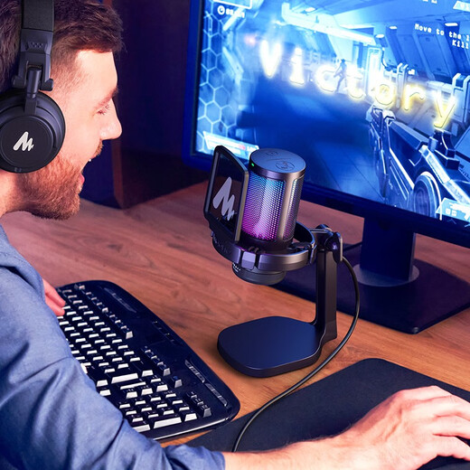 Maono Computer Microphone Game Noise Reduction Microphone Live Recording Wired Radio Microphone USB Mobile Computer Desktop Laptop Online Class K Song Maono DM20 DM20S White (Newly Upgraded Independent Noise Reduction)