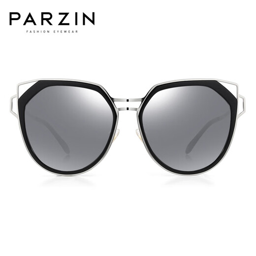 Parzin Lunettes de soleil en nylon à grande trame Polarisée en nylon Pilochage en métal Tenche Drive des lunettes de soleil PZ9758 Film réfléchissant à cadre noir Tablette Mercure