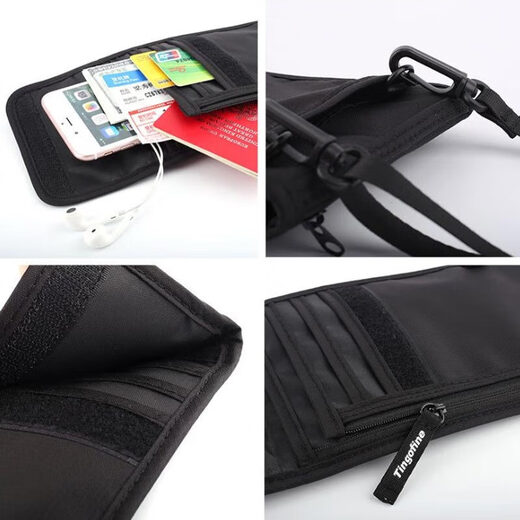 Brossage anti-vol de noyau de radeau, sac de passeport de voyage, sac de rangement de certificat multifonctionnel, clip de passeport étanche, anti-balay