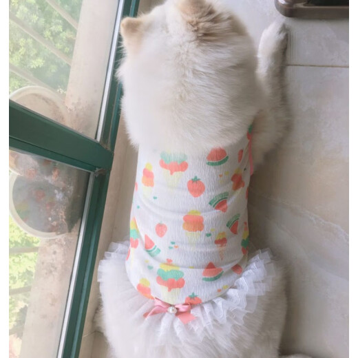 宠物大狗衣服中大型犬透气防掉毛防晒网纱萨摩金毛夏季薄款背心裙 爱心小兔(不退不换) 110码(胸围9756-70斤左右)