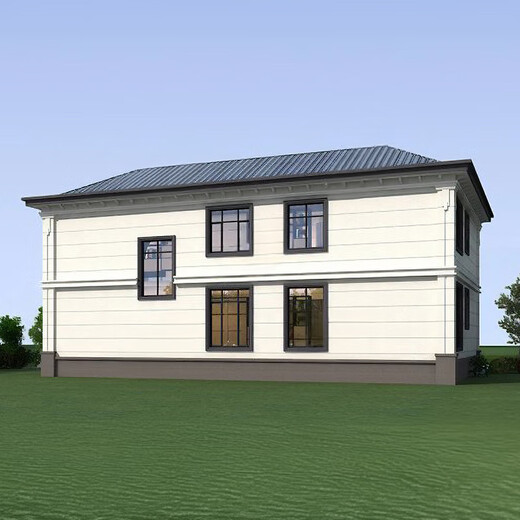 墅小宅B1289农村新款二层新中式自建房设计图纸网红别墅CAD建筑施工图 成品图纸(全套)