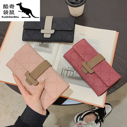 Kuqidishu Women's Wallet's Long Foft Fashion Embrayage Embrayage Embrayage Multi-carte de grande capacité Les femmes peuvent contenir un sac à main