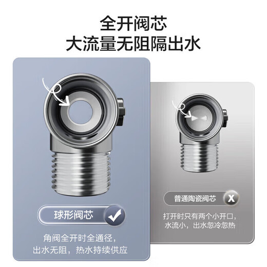 
JOMOO Copper Alloy Fully Open Large Flow Explosion-proof and Leak-proof Gas Water Heater Ball Valve Single Cold Angle Valve 74100-738/1B-1