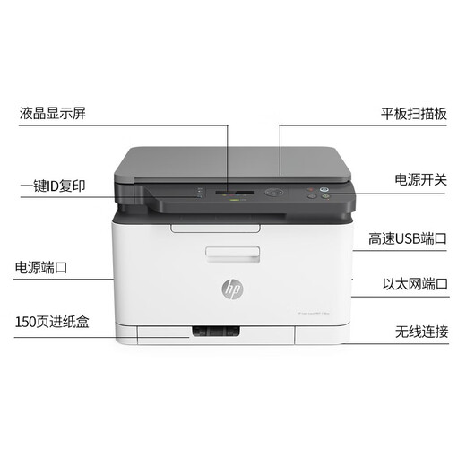 惠普（HP） 打印机 178nw a4彩色激光复印机扫描机一体机 家用办公 无线连接 178nw 打印复印扫描 有线+无线