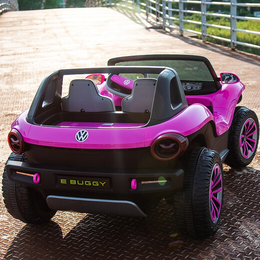 Join hands with the Beetle Volkswagen Two-Seater Children's Electric Car Baby Four-Wheel Four-Wheel Toy Car Can Take Adult Lithium Battery Green + Full Function + 6 hours of battery life