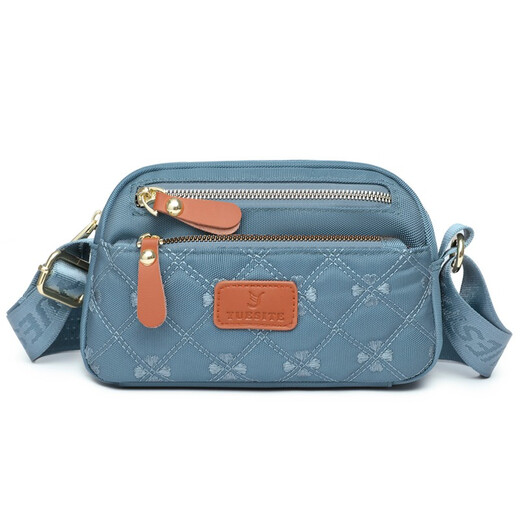 Dongxuan Mom's Change Key Small Sac en tissu nouveau Version coréenne Nylon Mini Bag des femmes d'âge moyen Haze Bleu
