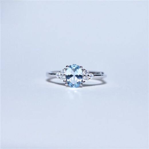 Moyun Aquamarine Egg-shaped Ring for Women Platinum Blue Topaz Oval Ring Sterling Silver Diamond Fashion Couple Gift Trend Zircon Sterling Silver Ring
