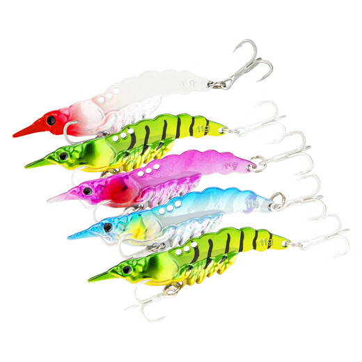 Comaire green shrimp VIB metal far-shot fake bait set light sea water universal sea bass red tail fake bait bionic bait 7g