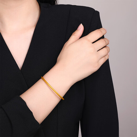 Saturday Fu Gu method gold bracelet for women simple pure gold 999 bracelet priced at AA106728 about 8.98g 58mm gift