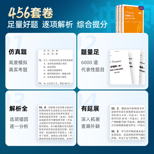 
2026 Ding Zhenyuan Military Medical Edition Junior Nursing Teacher Family Bucket Exam Instruction + 456 Test Paper + Single Subject 1234 First Aid Kit Nursing Years Real Questions Presentation Simulation Test Paper Easy to Pass Pocket Books Electronic Question Bank Internal Medicine and Surgery Pediatrics Handy Edition Past Years Real Questions Junior Nursing Teacher 654 Brush