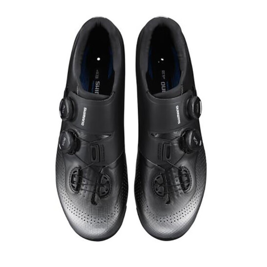 Shimano New RC702 Shimano Lock Shoes Wide Version RC7 Doppel Boa Knopf Carbon Bottom Competition Roadbike Selbstverriegelte Fahrradschuhe Weiß RC702 43